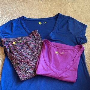 3 for $12 Women's Short Sleeve workout shirts - Blue, Purple, Multicolor